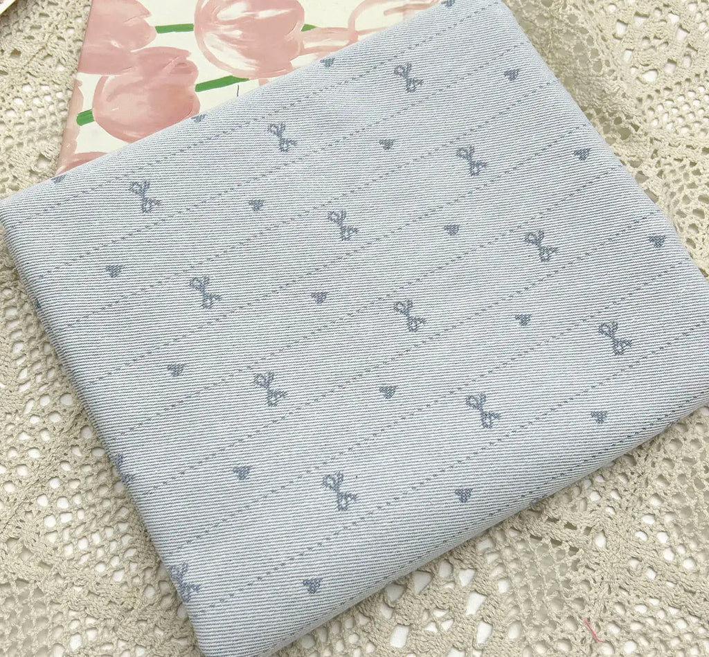 Cute Exquisite Bow Denim Fabric Premium Quality Clothing Dress Curtains DIY Home Decoration Craft Sewing Bag Making Material