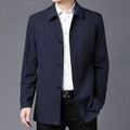 Casual Business Lapel Windbreak Jackets Men Coats New Brand Top Quality Spring Men's Trench Coat Solid Color Mid-length Jacket