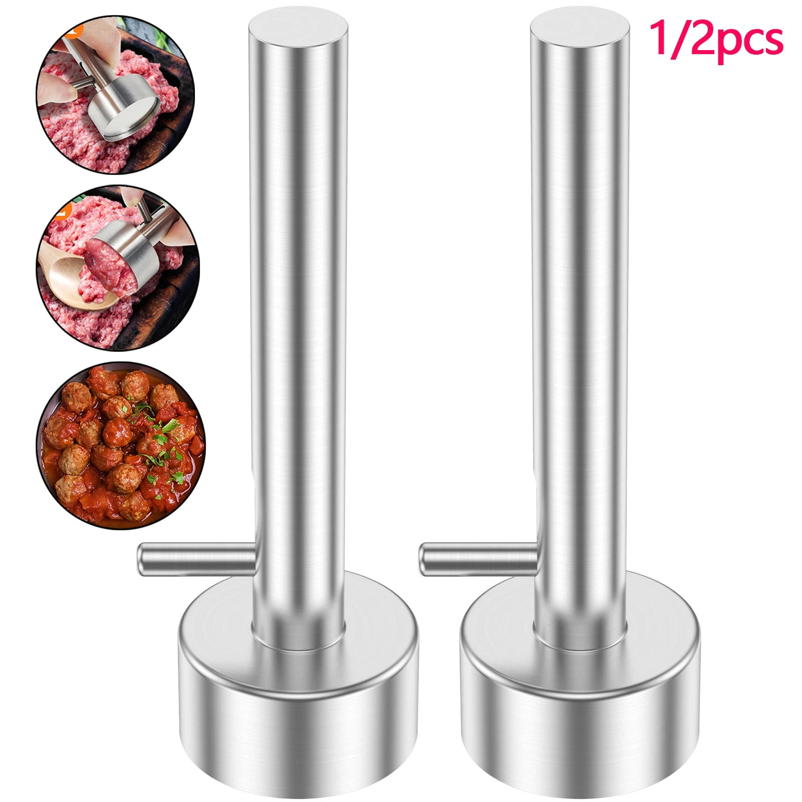 1/2PCS Falafel Scoop Stainless Steel Falafel Meatball Maker Scoop Nonsticky Meatball Falafel Baller Maker Mold Kitchen Gadgets