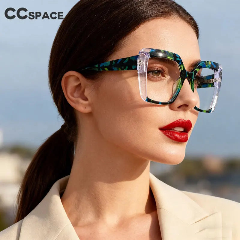 Large Frame Square Acetate Fiber Glasses Optical Reading Glasses Ladies Customization Photochromic Myopia Prescription Glasses