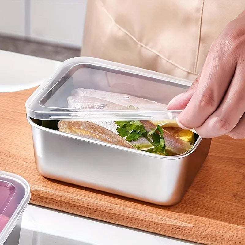 5pc Stainless Steel Food Storage Containers Set - Airtight BPA-Free Lunch Boxes for Meal Prep, Camping & Office, Dishwasher Safe