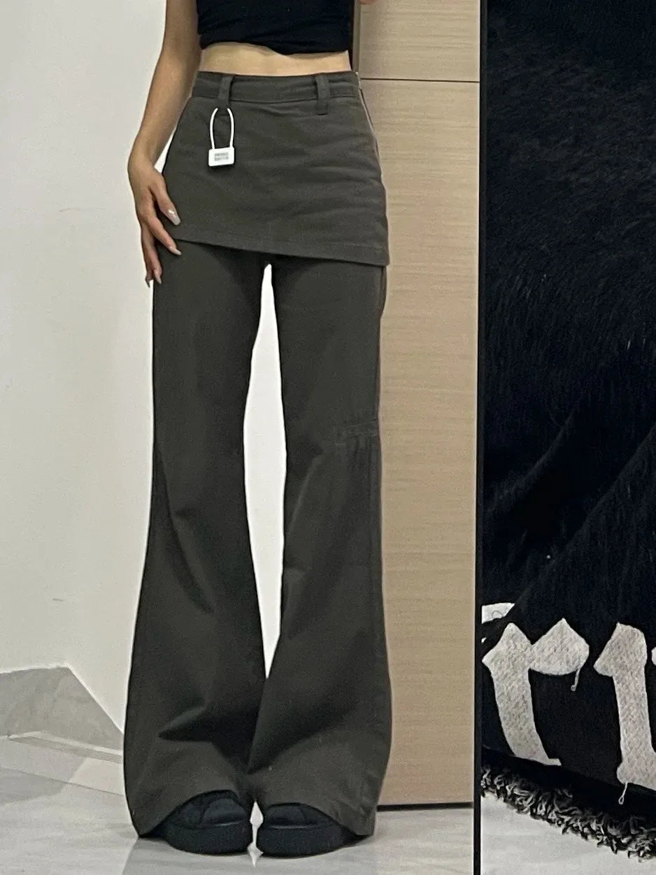 Women Flare Jeans Fashion Street Style Bell Bottom Denim Pants Lady Design Sense Niche Y2K Punk Long Trousers