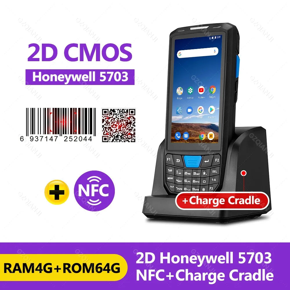 PDA Android Handheld Terminal Honeywell Barcode Scanner 1D 2D QR Portable Data Collector Terminal Device with WIFI 4G NFC
