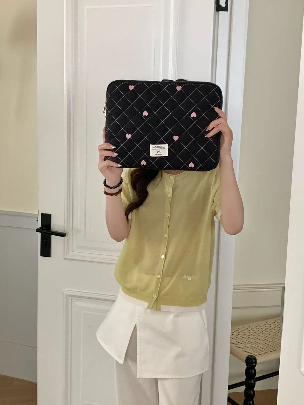 Cute Print Love Embroidery Laptop Bag 11 13.3 14 15 15.6 16 Inch Computer Bag Protection Case Laptop Sleeve Computer Case Bag