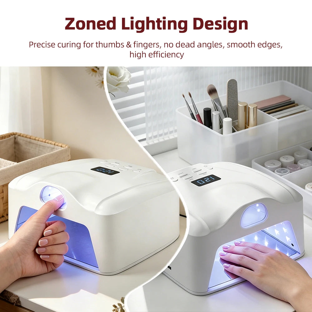 Dual Use Nail Lamp Cordless Manicure Dryer Smart Auto Sensor With Single Thumb Nail With Powerful Magnets Nail Dryer Lamp