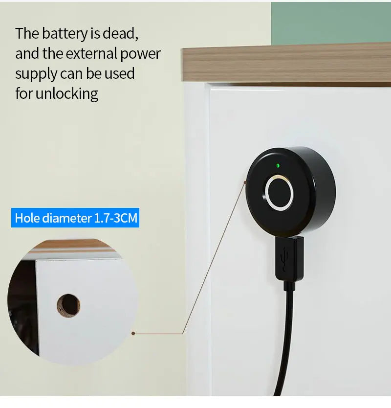 Smart Biometric Fingerprint Home File Drawer Cabinet Lock Keyless Invisible Furniture Wardrobe Electronic Locks Emergency Charge