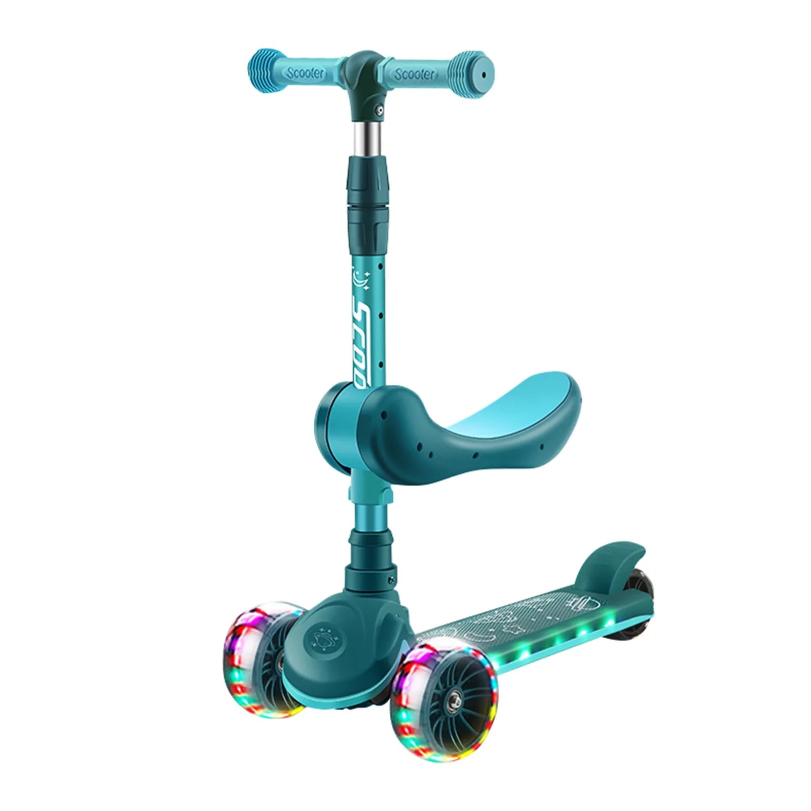 Children's Scooter Children's Car Three-wheeled Scooter Scooter Big Wheels Silent Belt Music Seat