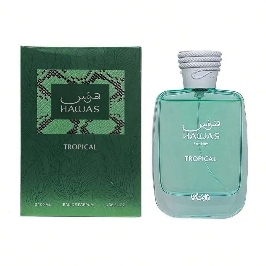 Hawas for Him Tropical - 100ml Exotic Summer Scent, Long-Lasting Beach & Vacation Fragrance for Daily Commute, Ideal Gift