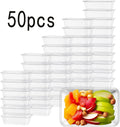 100 pieces of plastic lunch boxes with lids, 1000ml transparent disposable lunch containers, stackable food storage