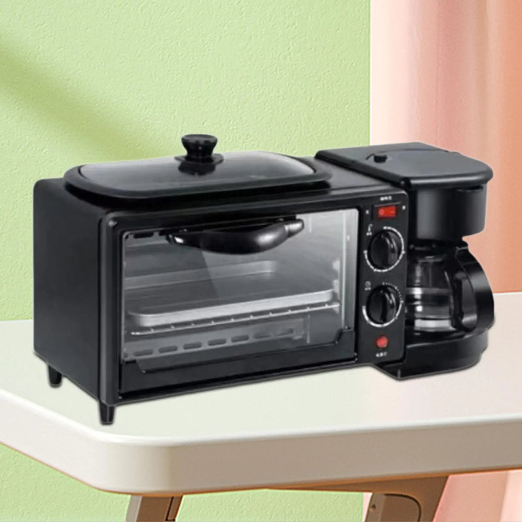 3 in 1 Breakfast Machine Non Stick Griddle Toasters Oven Portable with Coffee Machine Toasters Oven for Sandwich Egg Sausages
