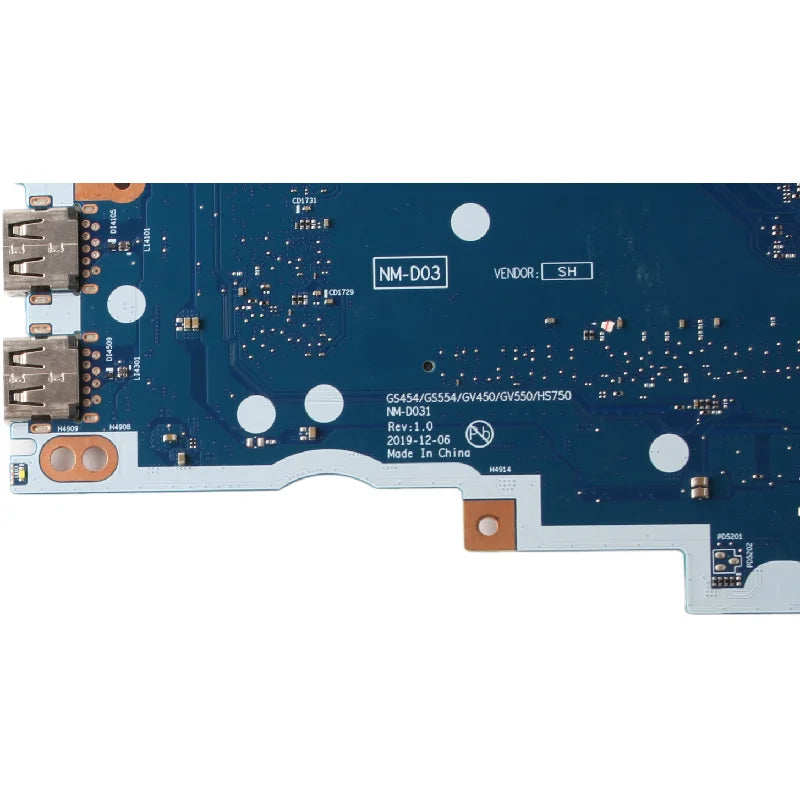 GS454 GS554 GV450 GV550 NM-D031 For Lenovo IdeaPad 3-14IIL05 3-15IIL05 Laptop Motherboard 5B21B36590 Notebook Mainboard Tested