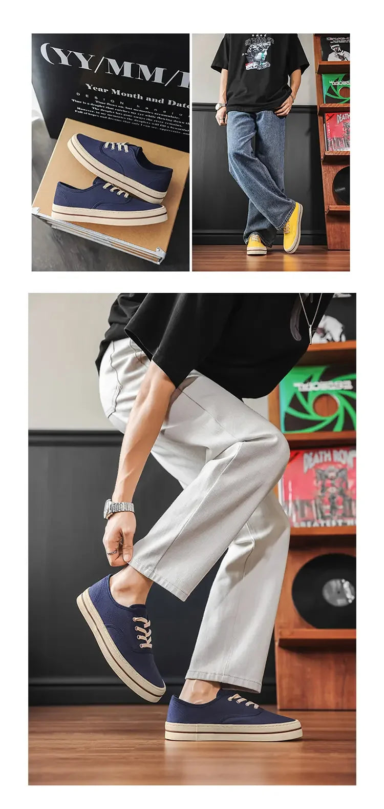 YUYIN 2026 New Men Vulcanized Canvas Shoes Sneakers Comfort Light Student Trendy Casual Male Daily Outdoor Walking Footwear