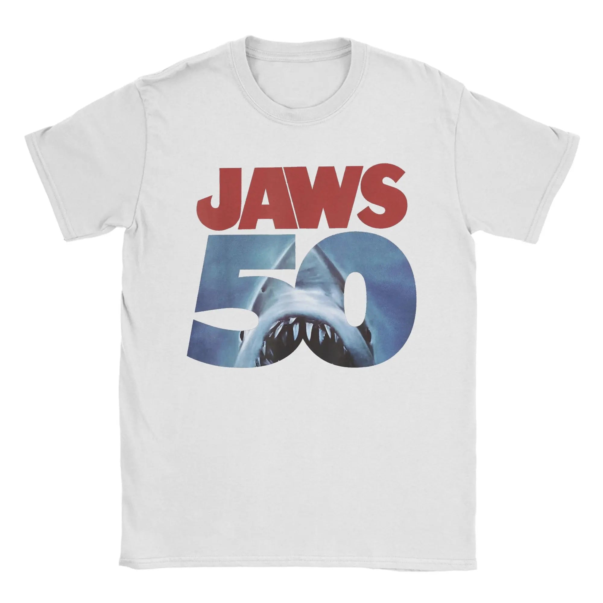 Jaws 50th Anniversary Logo Movie Graphic T Shirt Men Cotton Creative T-Shirt Round Neck  Tee Shirt Short Sleeve Tops New Arrival