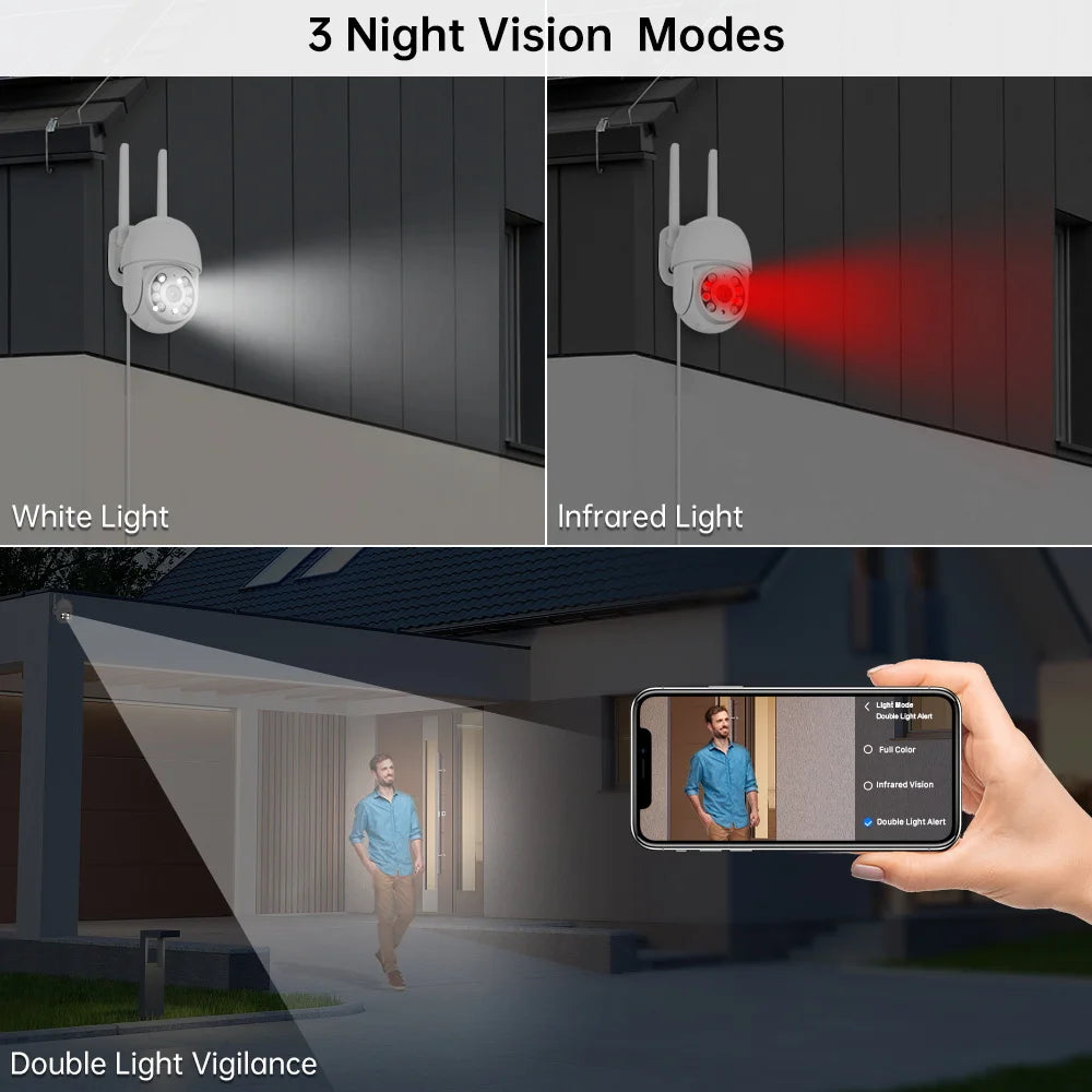 4MP HD WIFI IP Camera Outdoor Security Color Night Vision 2MP Wireless Video Surveillance Cameras Smart Human Detection iCsee