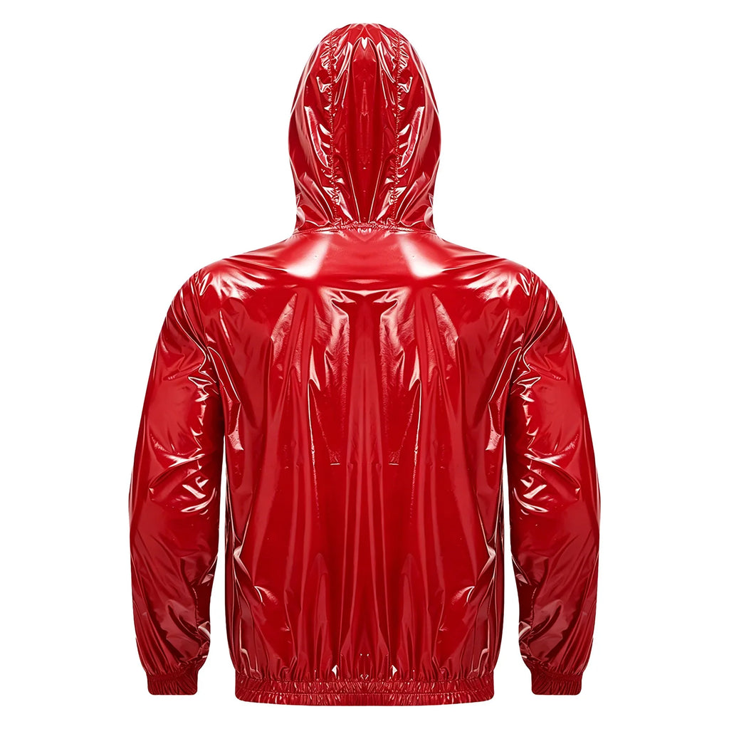 Mens Waterproof Hooded Jacket Tops Breathable Raincoat Waterproof Windproof Outdoor Biking Fishing Jacket Hood Outerwear