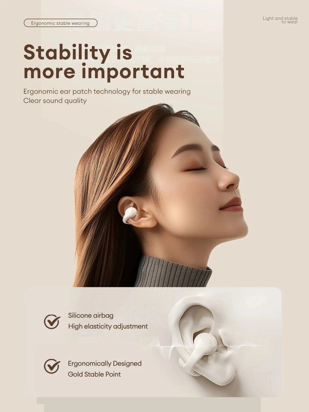 Origina Lenovo LP25 Bluetooth V5.4 Earphones Multi-function Ear-clip Design Headphones Fast Charging With Type-C Port Earbuds