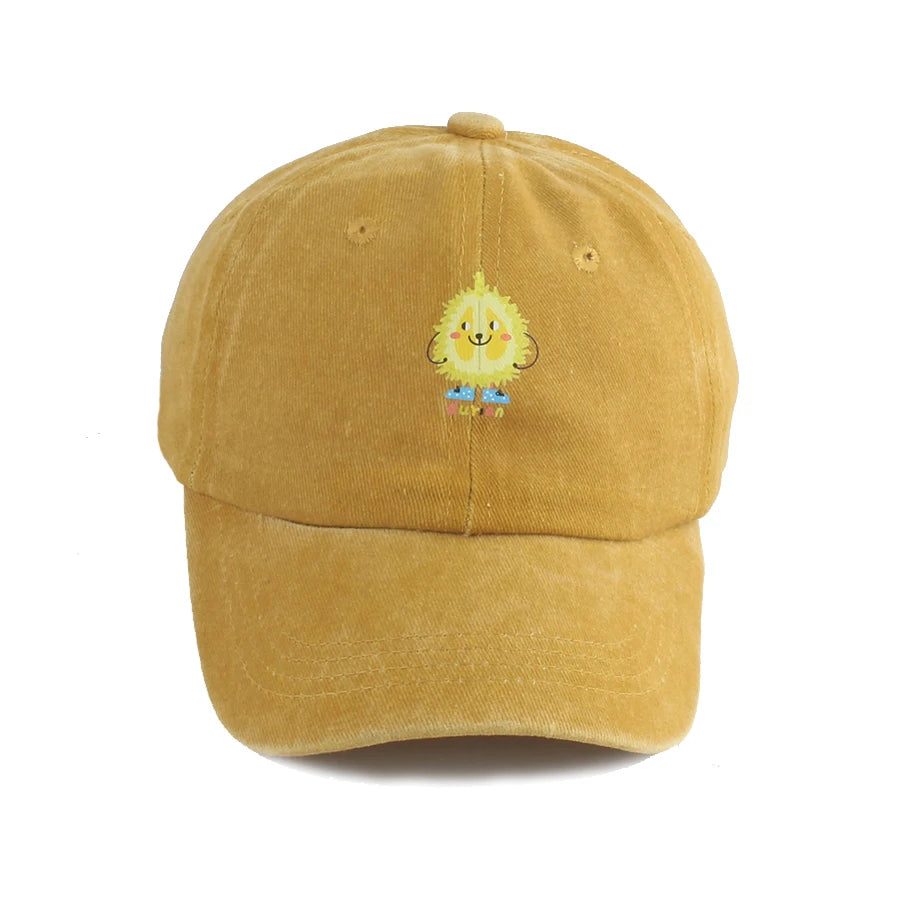 Kids Cartoon Adjustable Baseball Cap Baby Girl Boy Summer Washed Denim Sun Protection Snapback Cap Cute Sun Hats Children 3-7Y