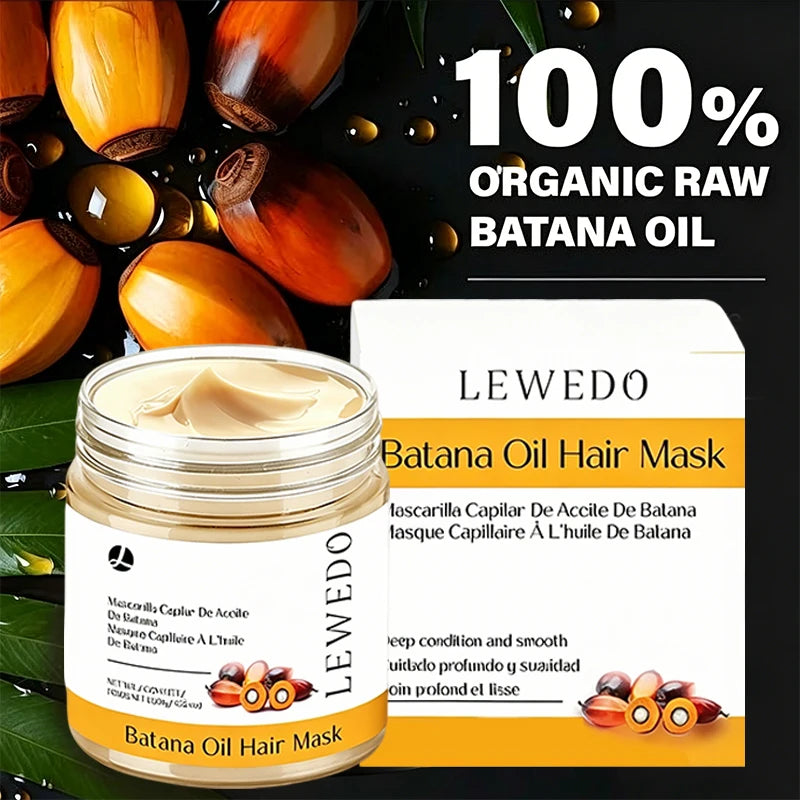 Batana Hair Oil 120g Pure Organic Hair Mask Batana Conditioner No-Rinse Repairs Split Ends Breakage Nourish Hair Root Hair Care