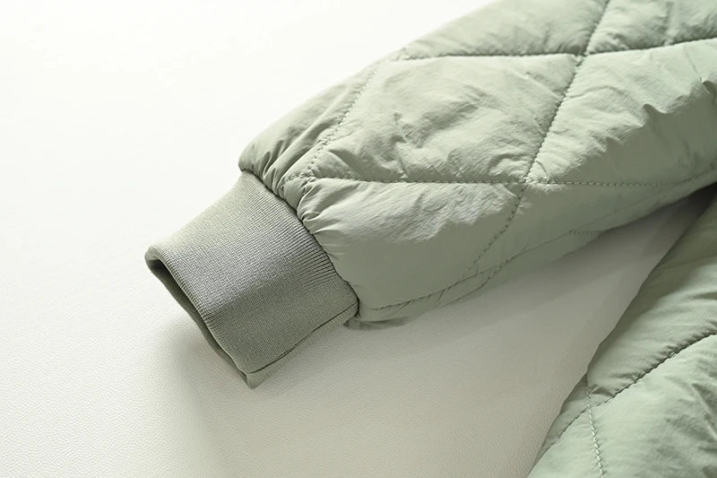 Lightweight Warm Stiched Cotton Jacket Ball Collar Winter Men Women Comfortable Windproof Cold Resistant Layering Cotton Coat...