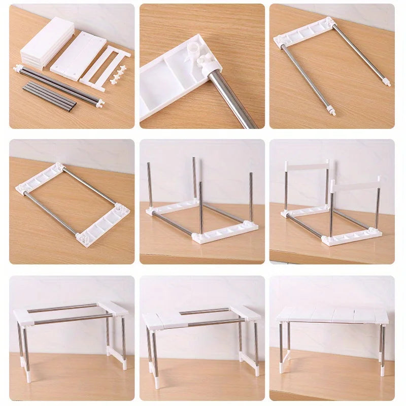 Kitchen Counter Shelves, Cabinet organizers and Storage, Pantry Storage Shelf Organizer, Kitchen Cabinet Organizer, White