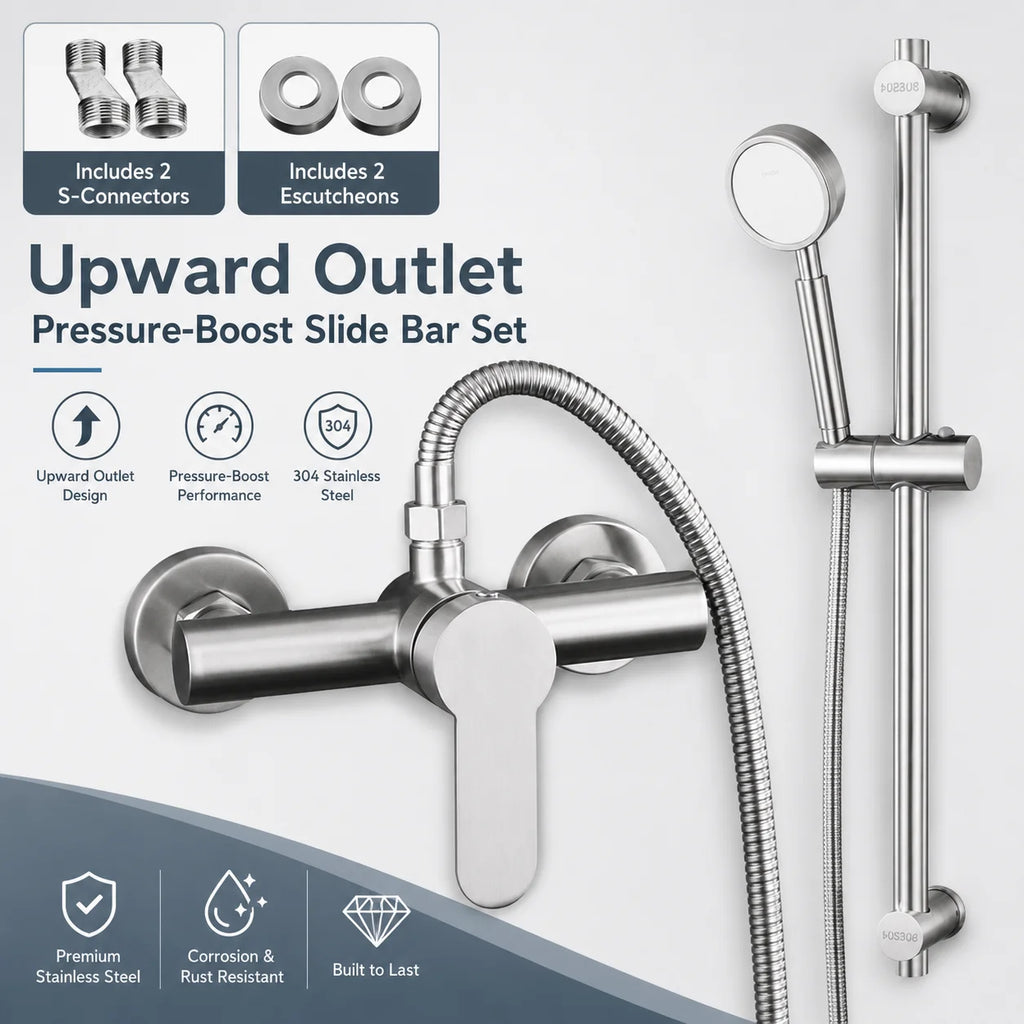 Stainless Steel Concealed Shower Mixer Valve Wall Mount Hot Cold Water Mixing Tap for Bathroom