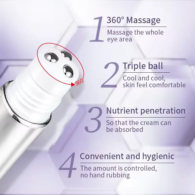 Improve Wrinkle Dark Circle Eye Cream Roller Massager Firming Moisturizing Eye Bags Hyaluronic Acid Eye Skin Care Products