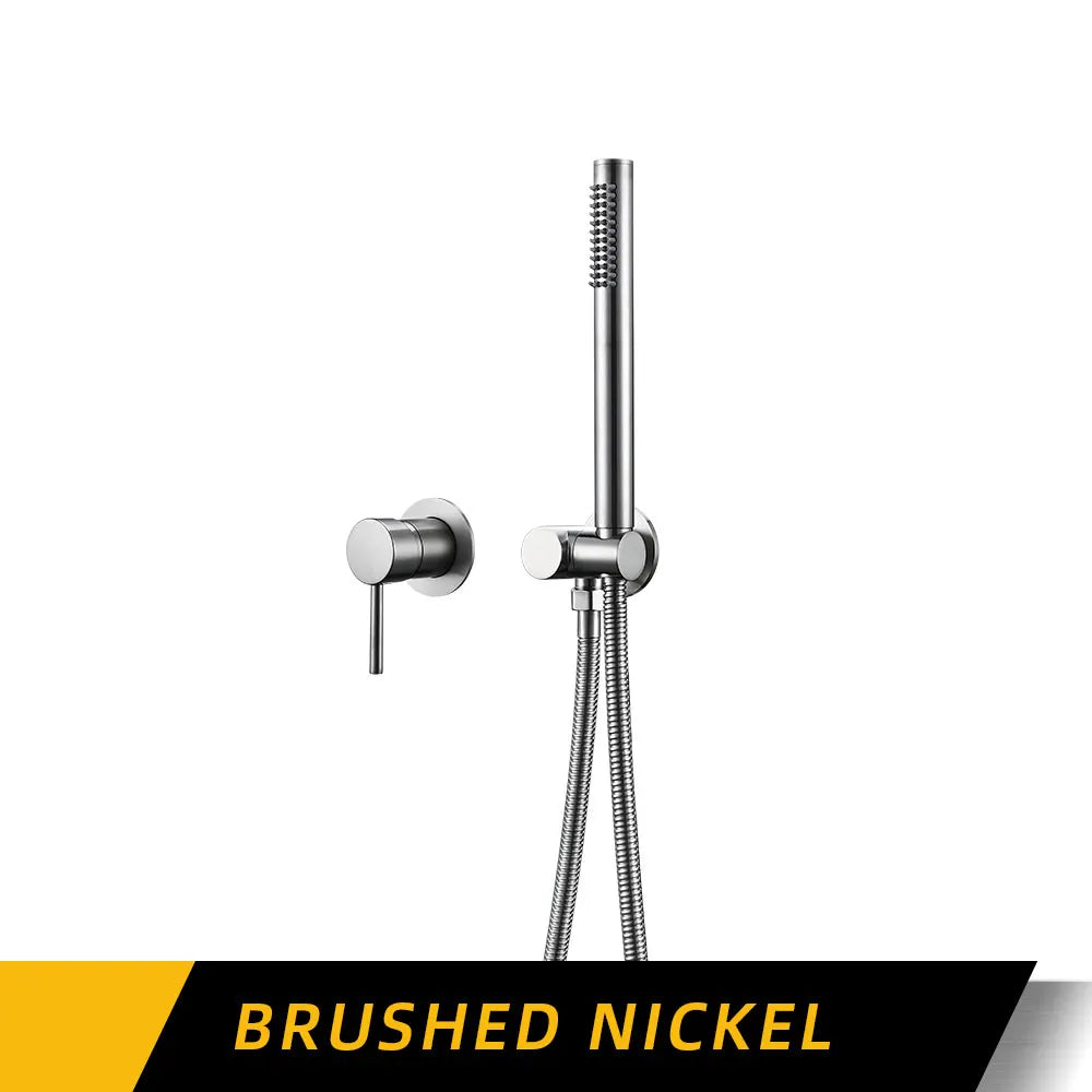 Handheld Bathroom Shower System Brushed Gold Hot And Cold Water Bathtub Mixer Single Handle & Shower Holder Separately Tap Set