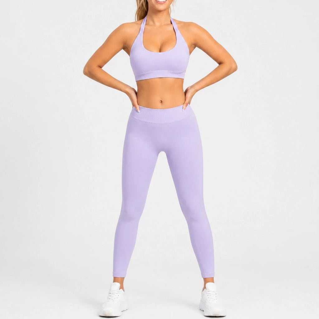 NCLAGEN Women Sportwear 2 Piece Yoga Set Sports Bra and Leggings Seamless Suit Fitness Clothing Gym Workout Speed Activewear