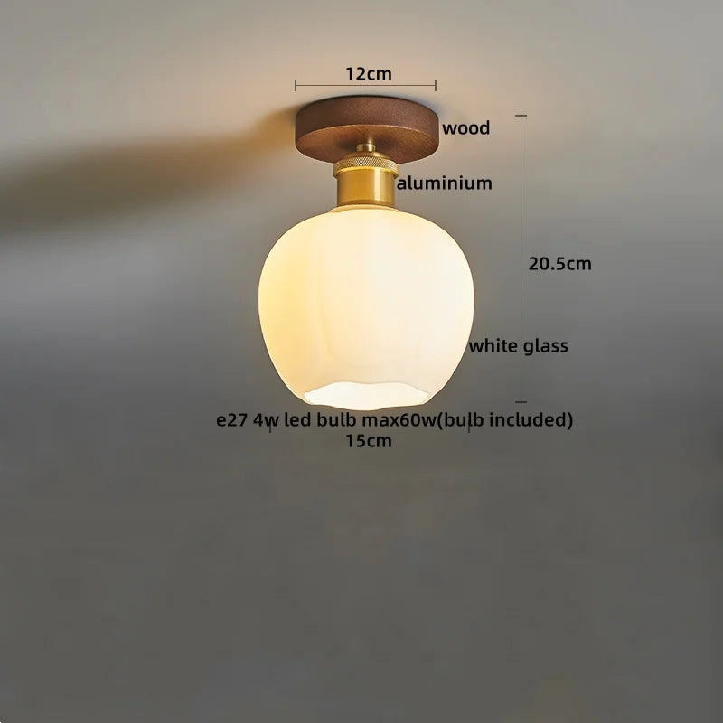 IWHD Walnut Copper LED Ceiling Lights Decoration Aisle Corridor Living Room Light Home Lighting Modern Ceiling lamp Luminaria