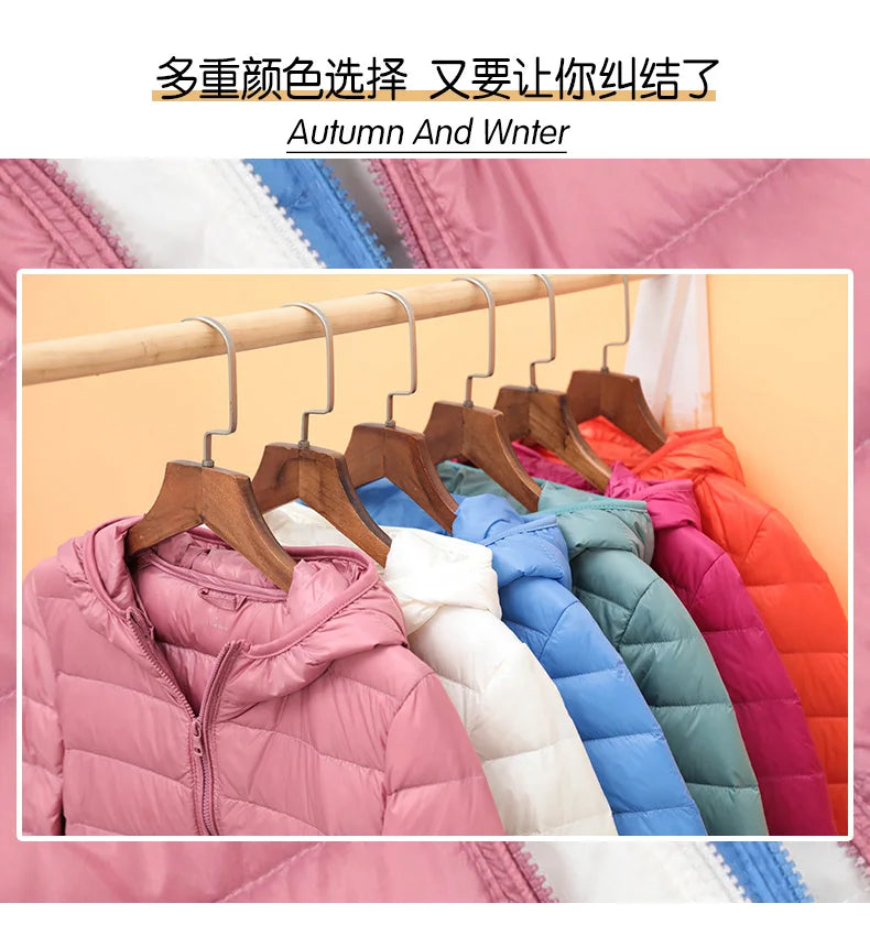 2024 New Women Thin Down Jacket White Duck Down Ultralight Jackets Autumn And Winter Warm Coats Portable Outwear