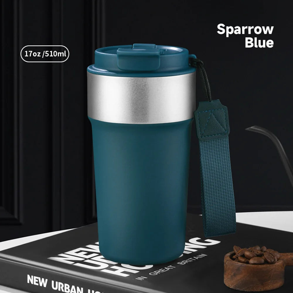 17oz/510ml Insulated Cup 304 Stainless Steel Thermos Coffee Cup Leak-Proof Water Cup with Lid Travel Mug Keep Hot Cold