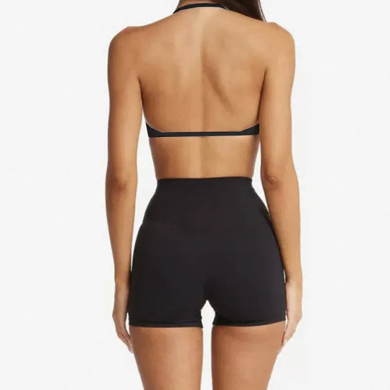 2PCS Yoga Suit Sports Set Gym Set Women Tracksuit Running Workout Clothes Halter Sports Bra Leggings Athletic Wear Yoga Clothing