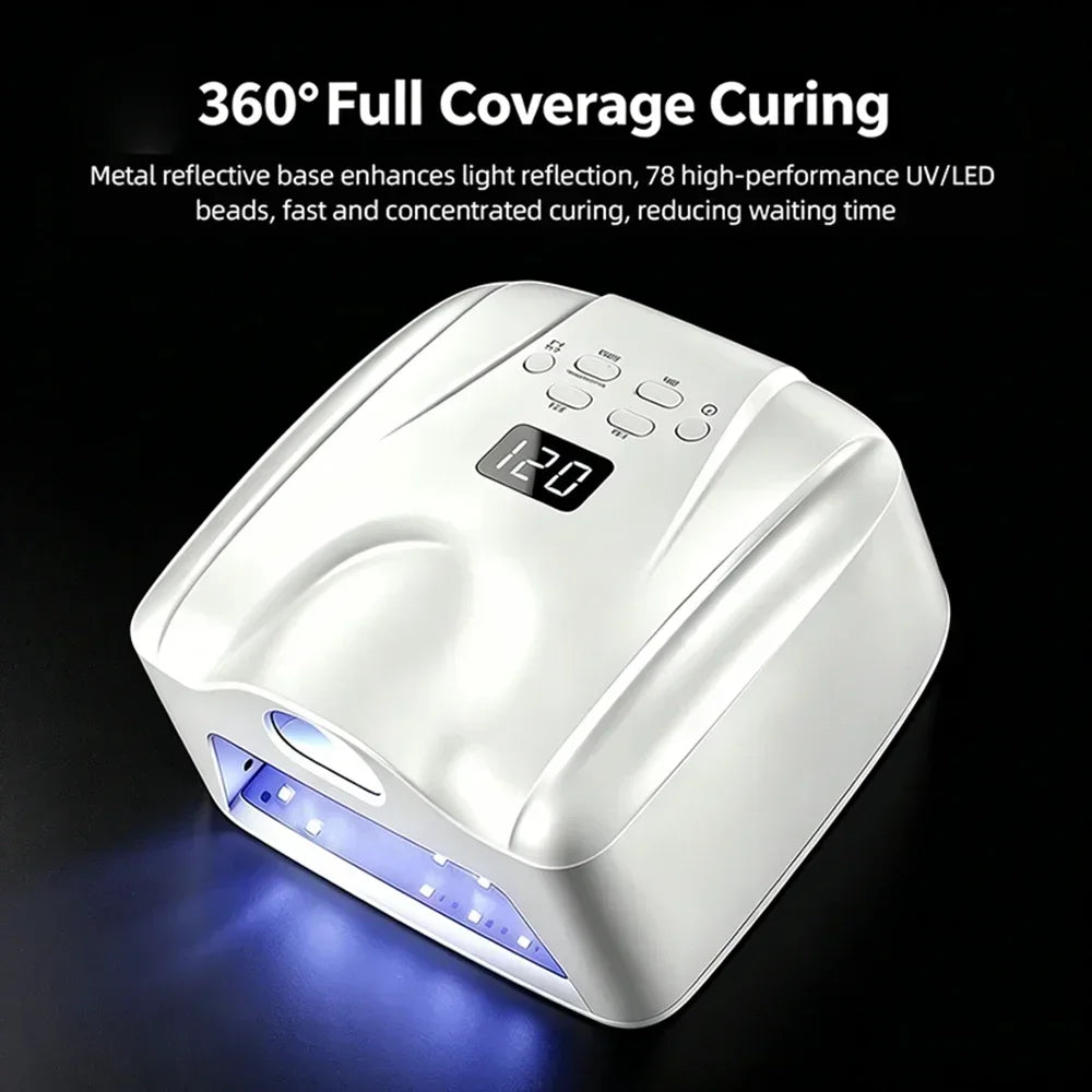 Dual Use Nail Lamp Cordless Manicure Dryer Wireless UV Light 78LEDs Fast Nail Gel Curing Smart Auto Sensor With Single Thumb Nai