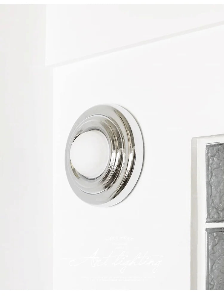 Modern Round wall light designer chrome lamp Minimalist Bedroom Sconce Balcony Hallway Living room Staircase Atmosphere Lights