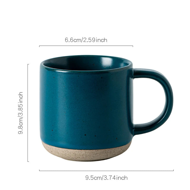 Custom Modern Design White Small Frosted Ceramic Tumblers Unglazed Base Speckled Coffee Mug With Handle Speckled Ceramic Mug