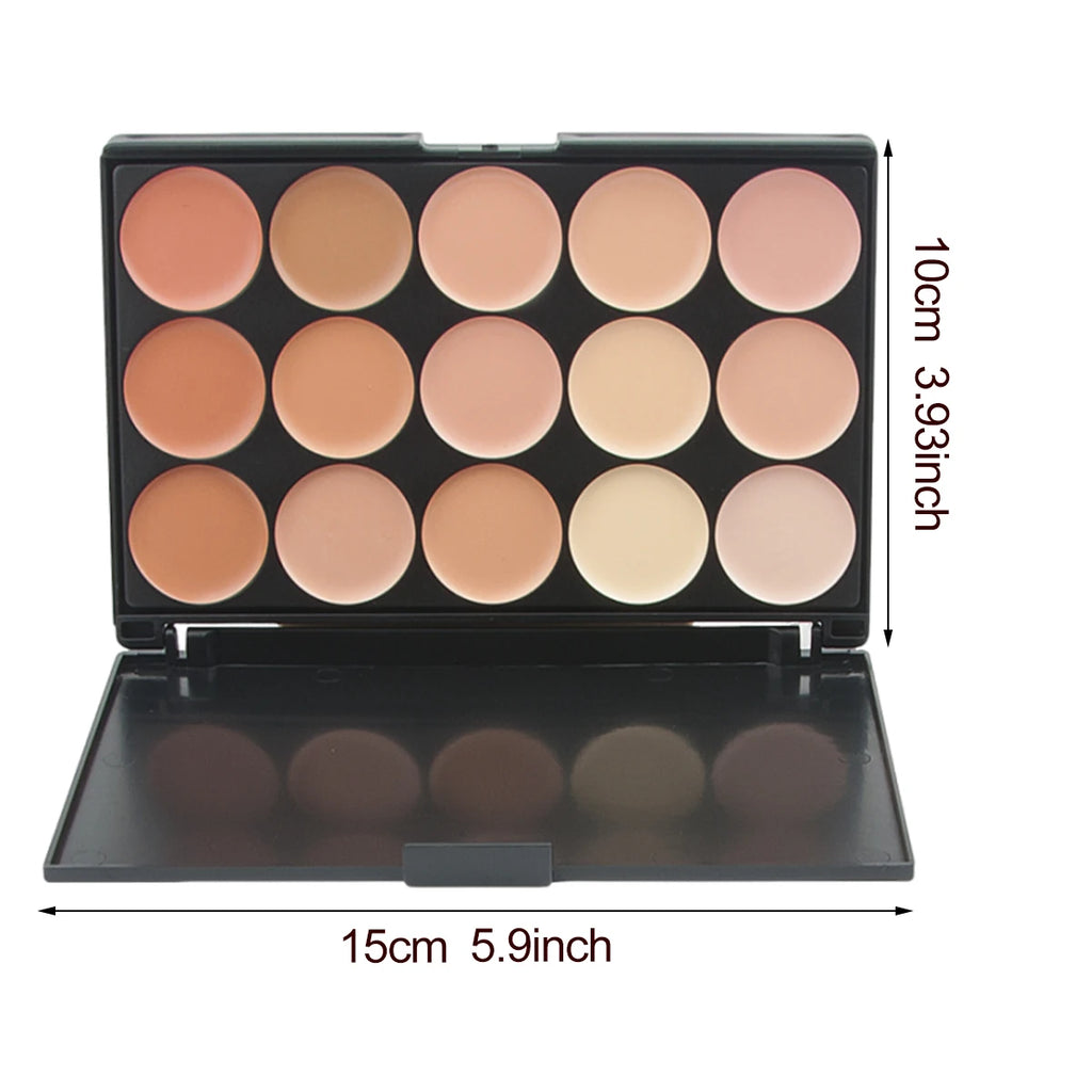 15 Colors Face Concealer Cream Contour Palette,Moisture Cream Makeup Foundation Full Coverage Foundation Covering Perfect Makeup