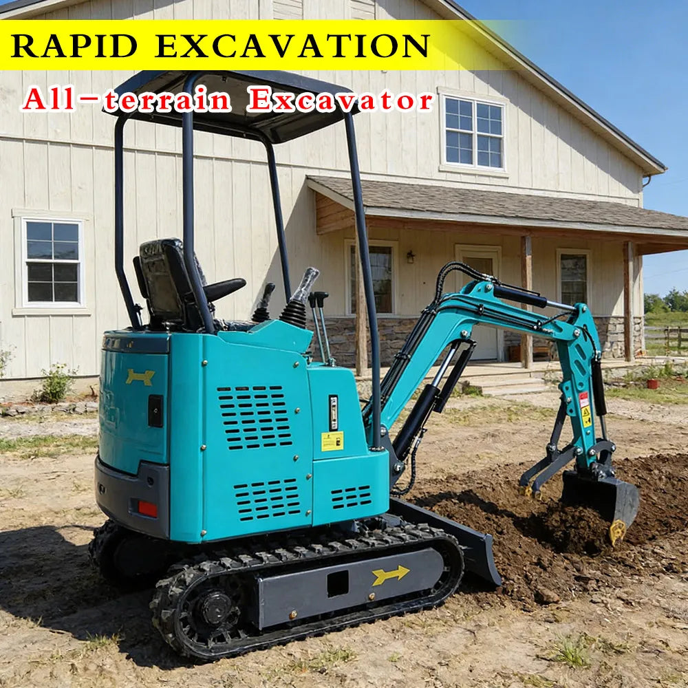 Multifunctional 2 Ton Mini Excavator Crawler Type Hydraulic Digging Equipment Small Digger For Farm Landscaping Road Constructio
