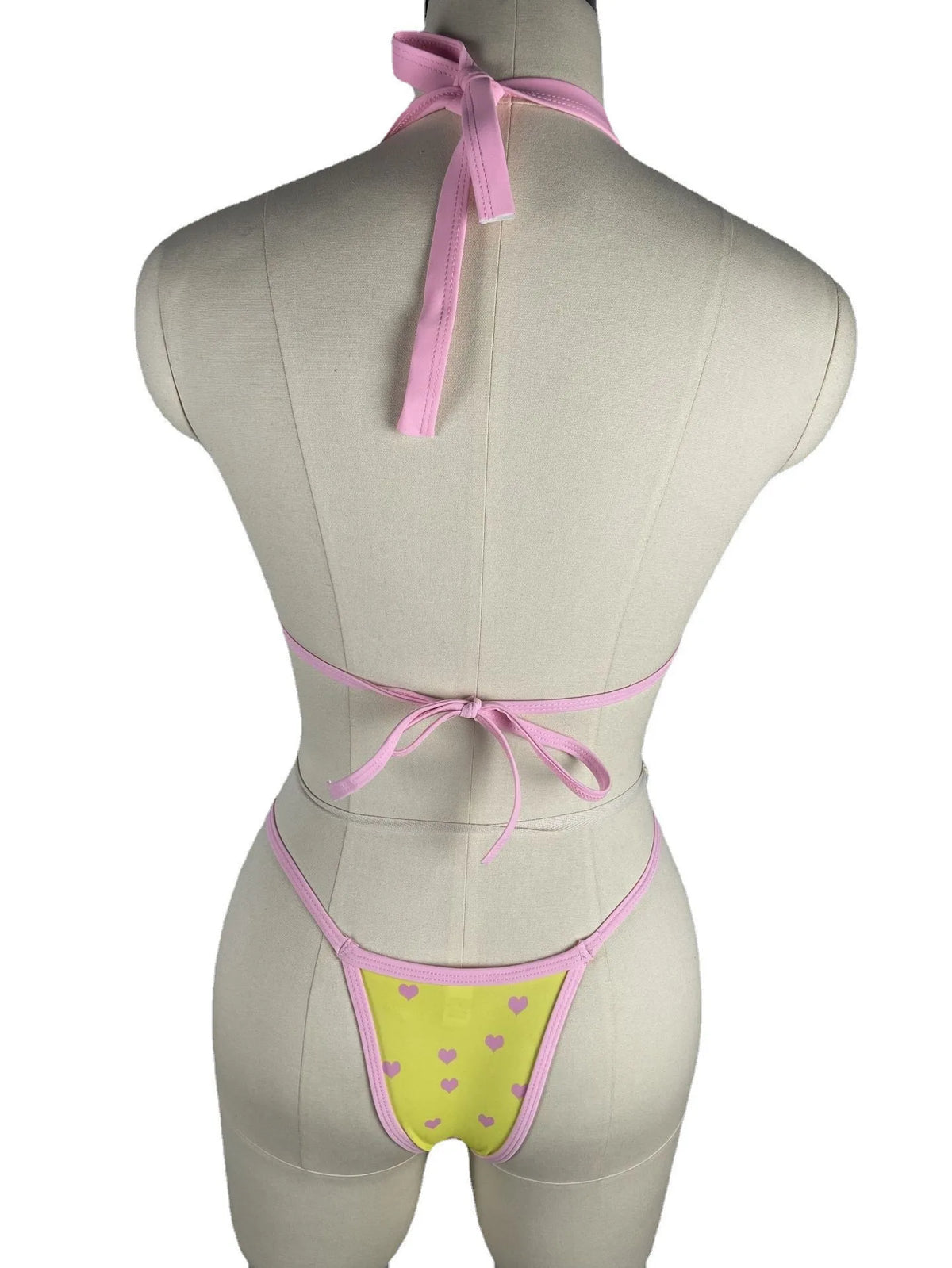 Sexy Bikini Swimsuit Digital Print Two-Piece Women's Triangle Soft Pack Swimwear Trendy Floral Pattern without Shoulder Straps