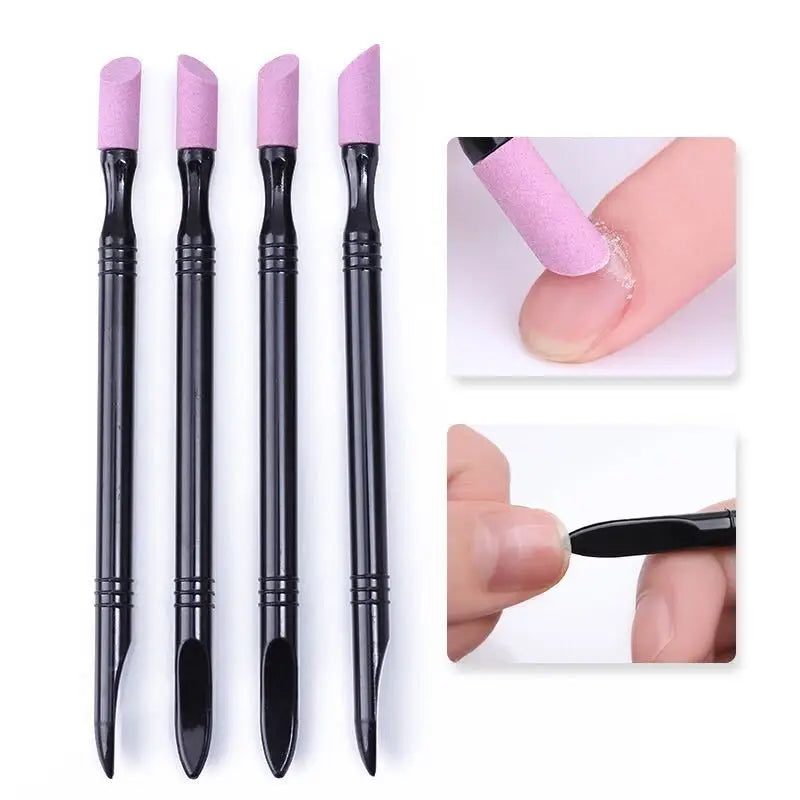 Nail File Cuticle Stone Pusher Nails Sanding Sticks Nail Art Pen Cuticle Remover Trimmer Buffer Manicure Tools Pushing Dead Skin