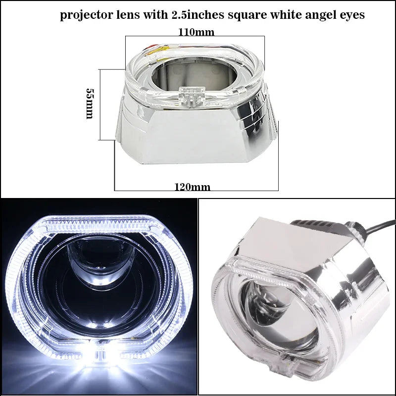 Sanvi Car 2.5'' Bi LED Lenses Hyperboloid Projector Headlights 12V 94W With Angel Eye Mask For H4 H7 9005 9006 Car Accessories