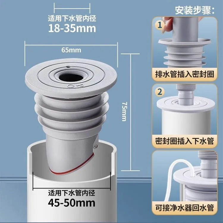 Sink Plug Sewer Pipe Sealing Ring Water Plug Floor Drain Shower Stopper Bathroom Accessories 70-75mm Silicone Drains Kitchen