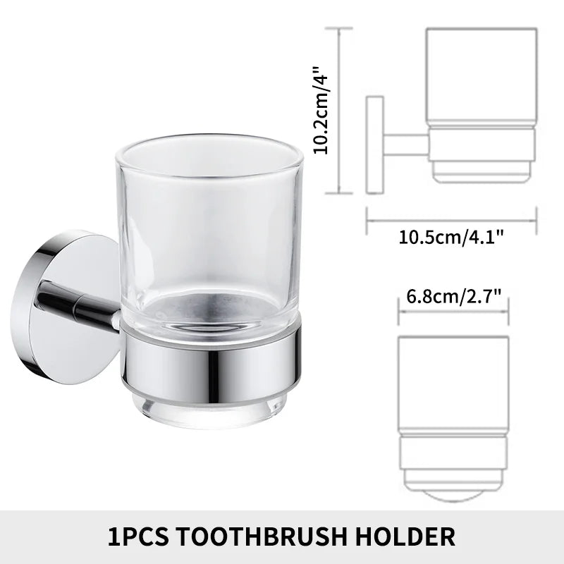Bathroom Accessories Towel Rack Shelf Paper Holder Stainless Steel Toilet Brush Holder Hand Towel Ring Robe Hook Hanger Chrome