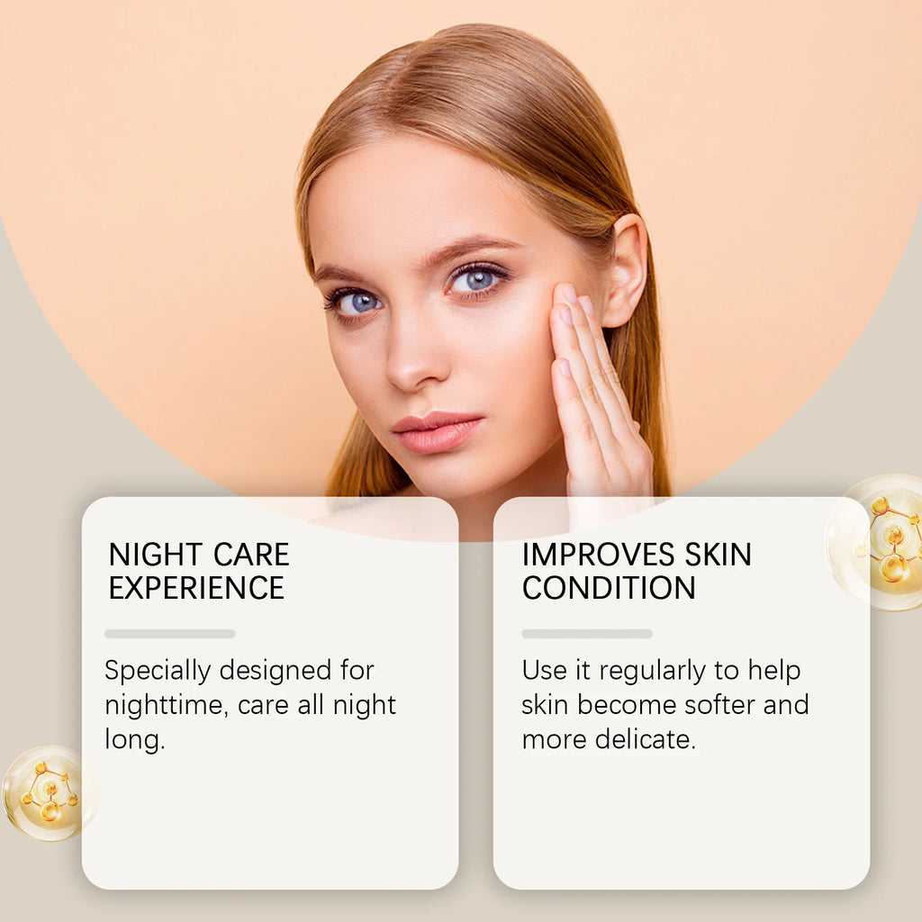 Hoygi Anti-Wrinkle and Firming Serum Moisturizing Facial Rejuvenation Deep Hydration Face Glowing Skin Care Overnight Mask 30g