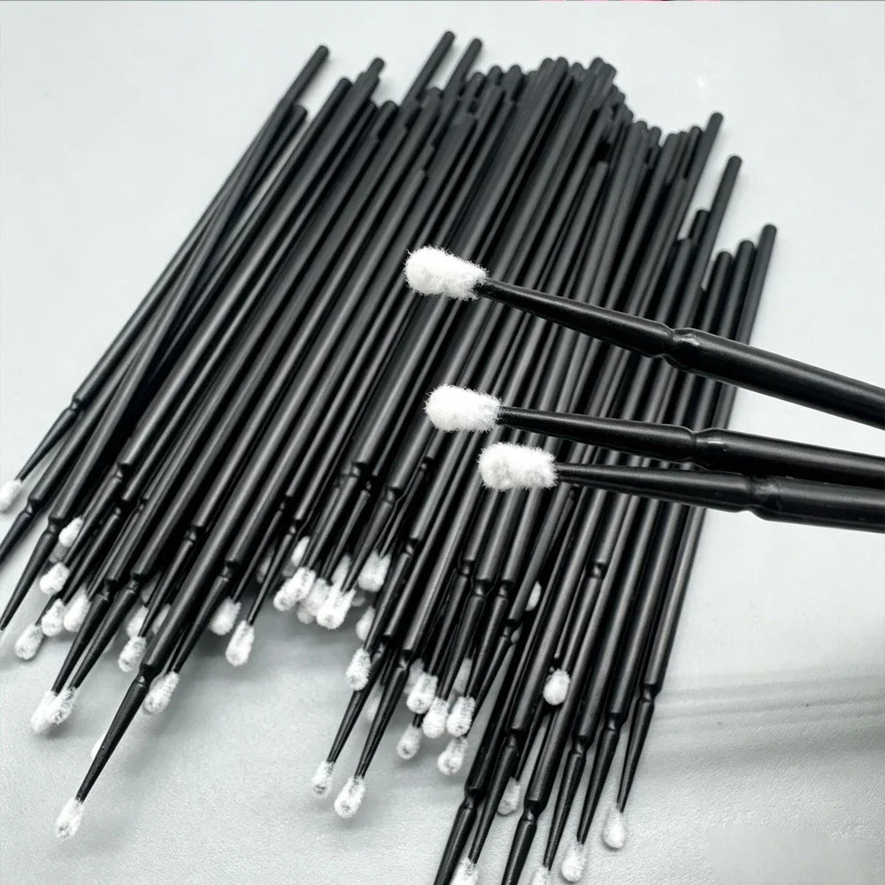 100PCS Crystal Micro Brush Disposable Lashes Removing Swab Mascara Wands Applicator Eyelash Extension Brushes Makeup Tools
