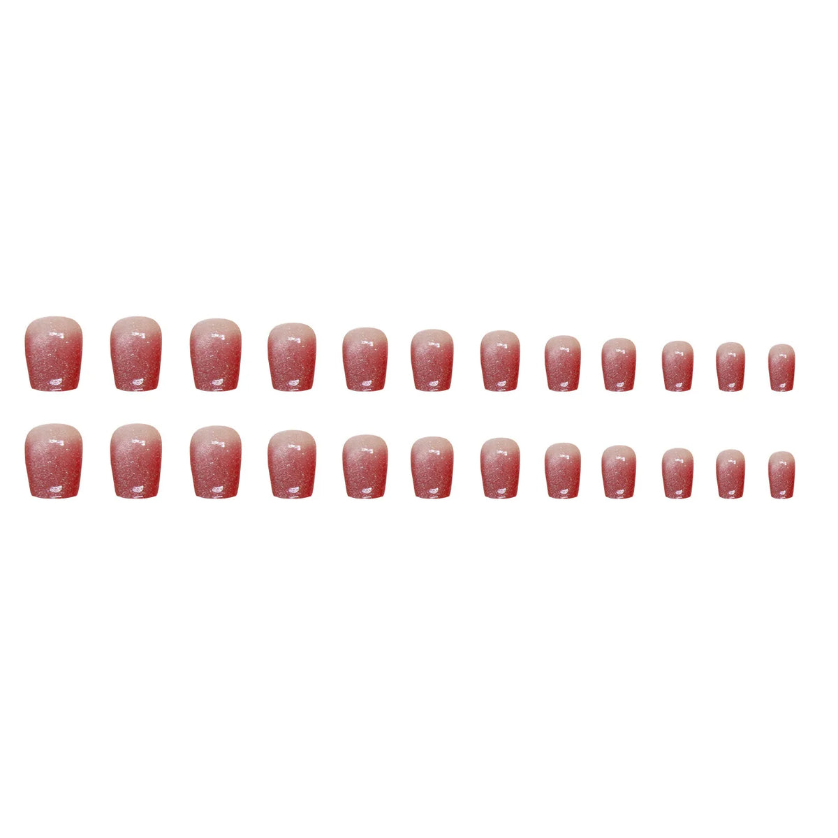 24pcs Fake Nails in Wine Red Gradient Cat's Eye Autumn and Winter New Style Press-on Nail Tips Suitable As Gifts for Girls