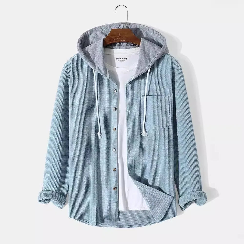 Men Cardigan Single Breasted Hoodies Hooded Sweatshirts Spliced Button Long Sleeve Outerwear Casual Sports Pockets Loose