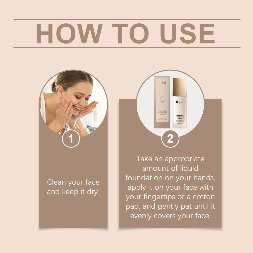 Protective Concealer Foundation Liquid, Lightweight Matte, Gentle, Moisturizing, Bright, Soothing, Skin-Friendly, Suitable for O