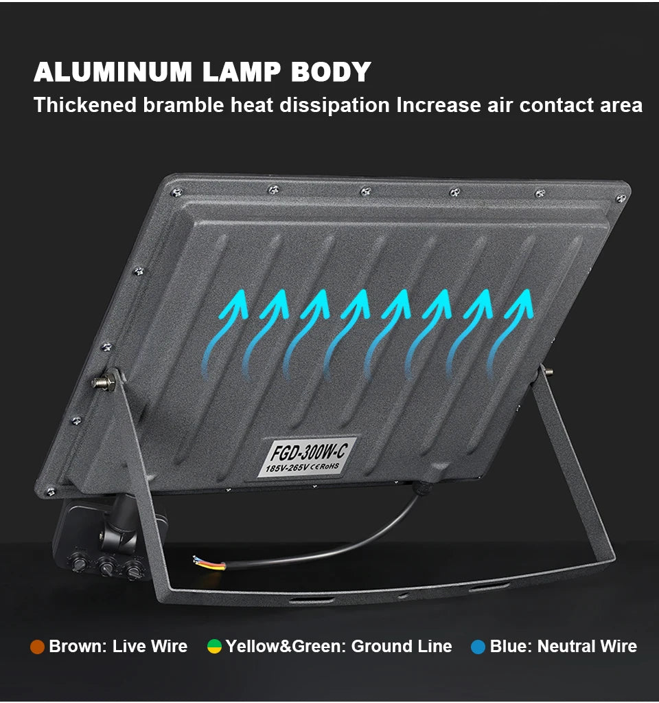 Outdoor LED Flood Light 500W 300W 200W 220V Motion Sensor Waterproof  Spotlight Garden Lighting Landscape Floodlight Street Lamp