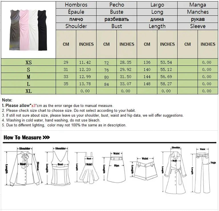 BSAY Women Fashion Summer New White Pleated Back Zip Sleeveless Crewneck Vest Long Dress Chic Female Elegant Evening