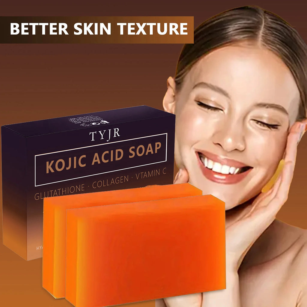 Kojic Acid Soap with Vitamin C & Collagen – Turmeric Glutathione Bar for Face & Body 100g